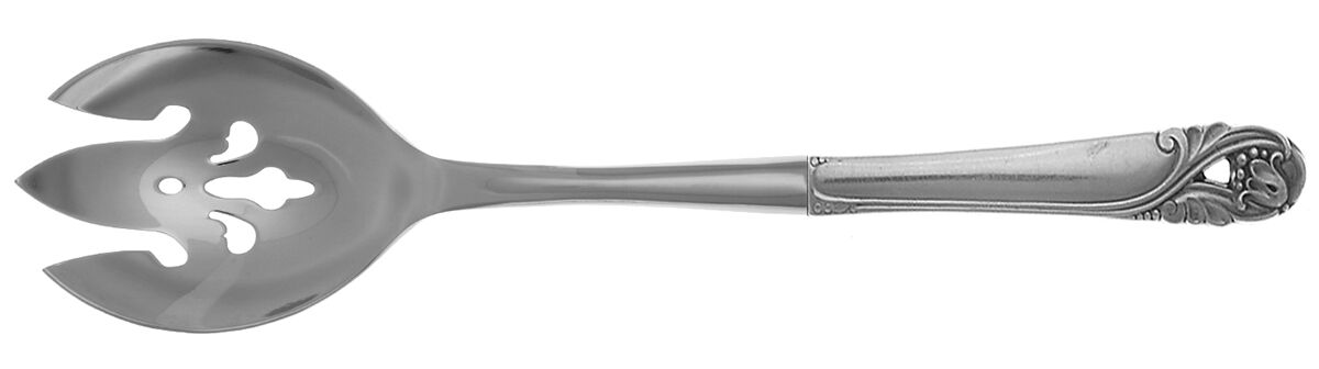 Spring Glory (Sterling, 1942, No Monograms) Salad Serving Fork with Stainless Prongs HC by International Silver-1