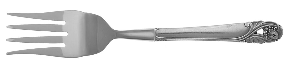 Spring Glory (Sterling, 1942, No Monograms) Cold Meat Fork Large, Stainless Tines HC by International Silver-1