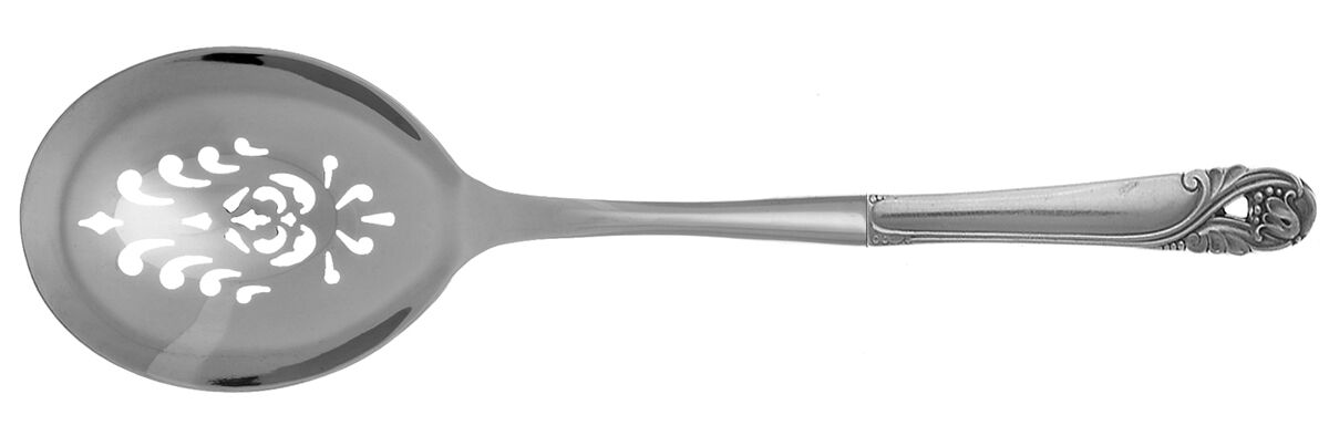 Spring Glory (Sterling, 1942, No Monograms) Casserole Spoon with Pierced Stainless Bowl HC by International Silver-1