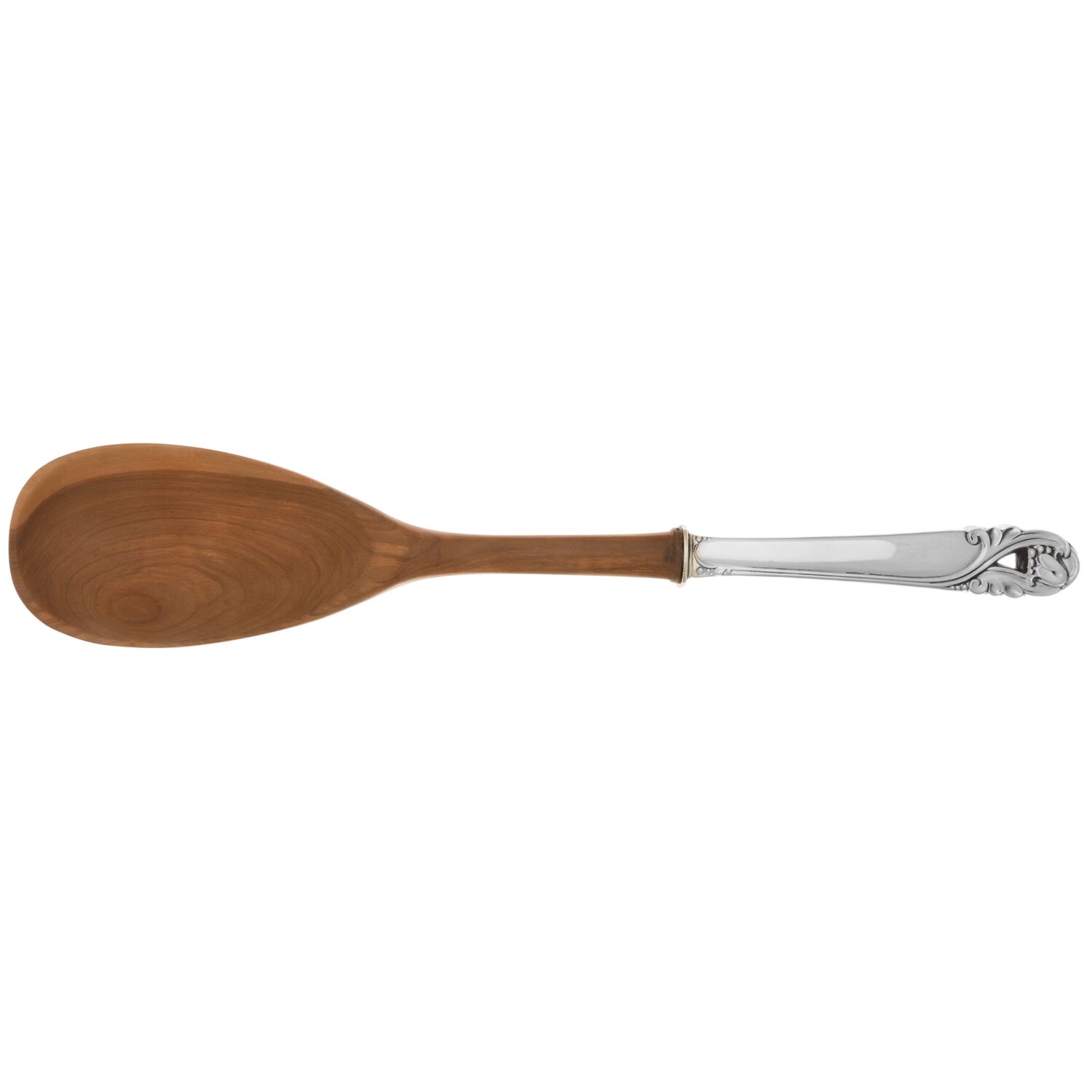 Spring Glory (Sterling, 1942, No Monograms) Salad Serving Spoon Wooden Bowl by International Silver-1