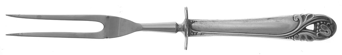 Spring Glory (Sterling, 1942, No Monograms) Small Steak Carving Fork with Stainless Prongs by International Silver-1