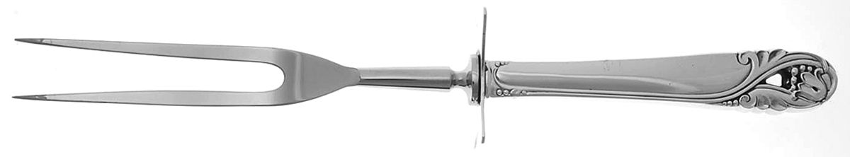Spring Glory (Sterling, 1942, No Monograms) Large Stainless-Prong Roast Carving Fork by International Silver-1