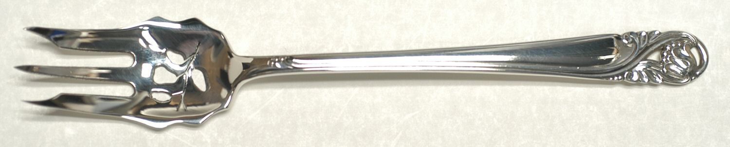 Spring Glory (Sterling, 1942, No Monograms) Pickle Fork Pierced with Short Handle HC by International Silver-1