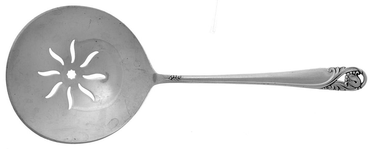 Spring Glory (Sterling, 1942, No Monograms) Small Pierced Nut Serving Spoon by International Silver-1