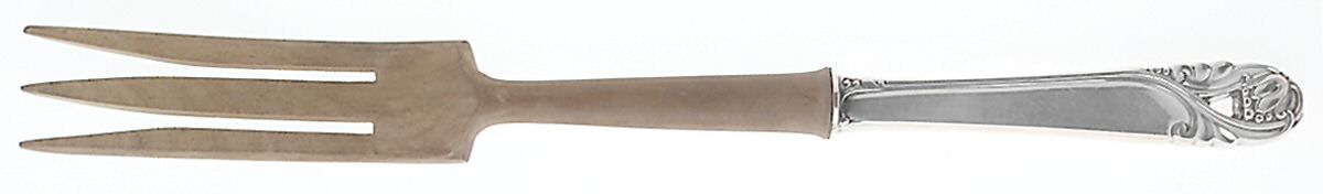 Spring Glory (Sterling, 1942, No Monograms) Salad Serving Fork with Wooden Prongs by International Silver-1