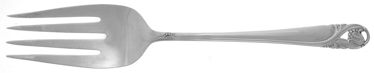 Spring Glory (Sterling, 1942, No Monograms) Medium Solid Cold Meat Serving Fork by International Silver-1