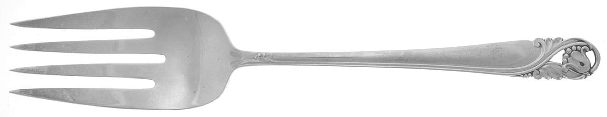 Spring Glory (Sterling, 1942, No Monograms) Large Solid Cold Meat Serving Fork by International Silver-1