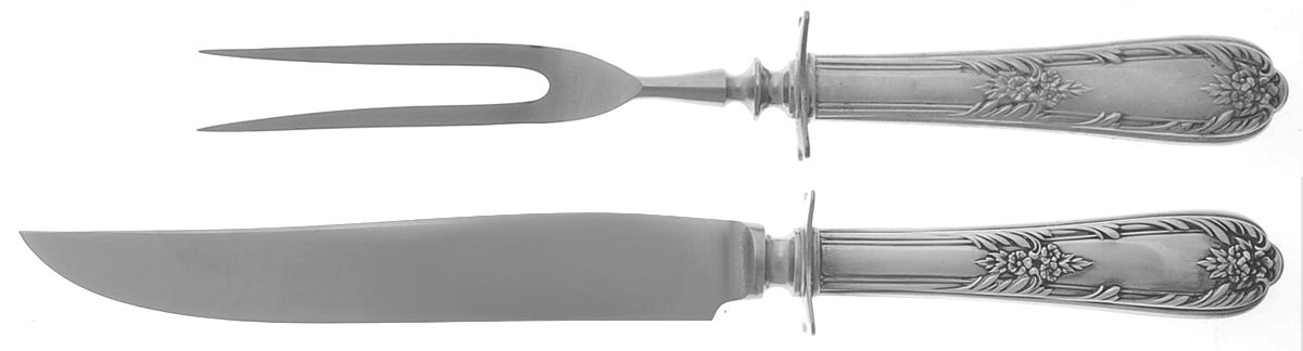 Splendor (Sterling, 1939, No Monograms) Small Steak 2-Piece Carving Set w/Stainless Blade by International Silver-1