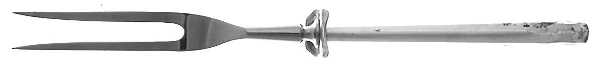 Springtime (Silverplate, 1957) Small Steak Carving Fork with Stainless Prongs by International Silver-1