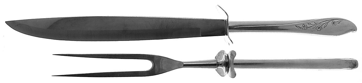 Springtime (Silverplate, 1957) Large 2-Piece Roast Carving Set w/Stainless Blade by International Silver-1
