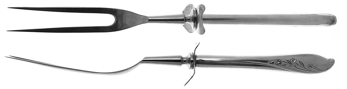 Springtime (Silverplate, 1957) Large Stainless-Prong Roast Carving Fork by International Silver-1