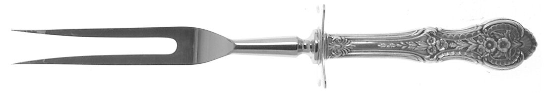 Springtime (Sterling, 1935) Small Carving Fork Stainless Prong W/Sterling Guar by International Silver-1