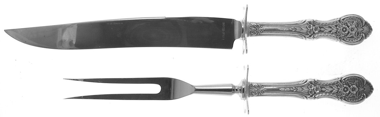 Springtime (Sterling, 1935) 2 Piece Small Carving Set W/ Sterling Guard by International Silver-1