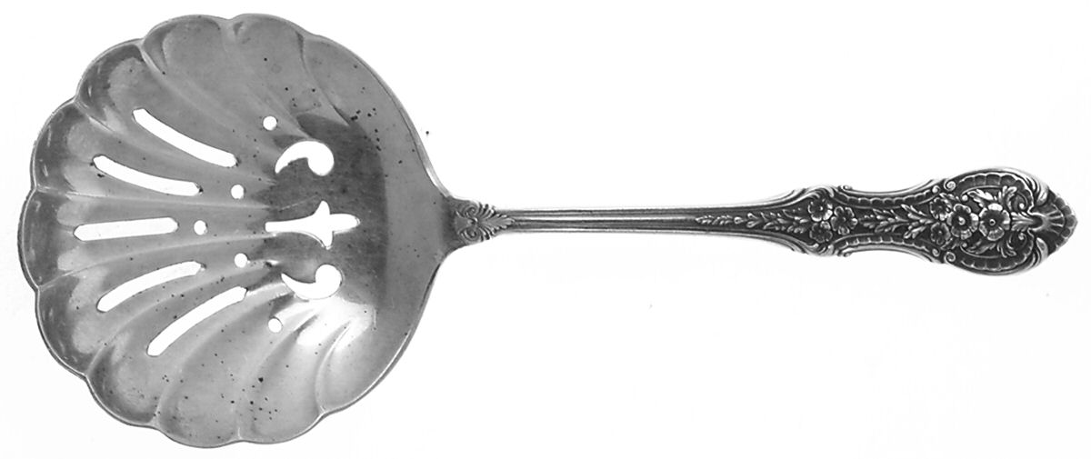 Springtime (Sterling, 1935) Solid Bon Bon Spoon with Pierced Bowl by International Silver-1