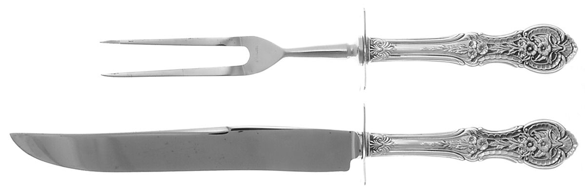 Springtime (Sterling, 1935) (2 Pc)Carving Set-Lg Stnbl/Roast w/Sterling Guard by International Silver-1