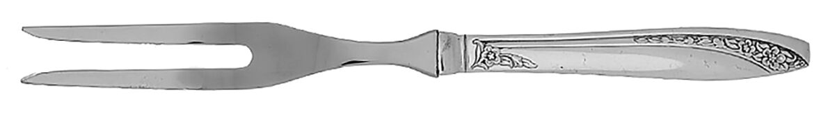 Starlight (Silverplate, 1953) Small Steak Carving Fork with Stainless Prongs by International Silver-1