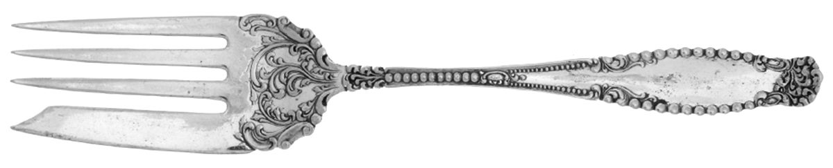 St. Paul (Silverplate, 1896) Small Solid Cold Meat Serving Fork by International Silver-1