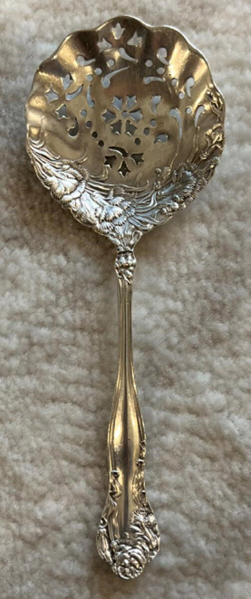 Stratford (Sterling, 1902, No Monograms) Solid Bon Bon Spoon with Pierced Bowl by International Silver-1