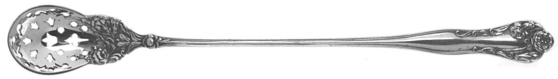 Stratford (Sterling, 1902, No Monograms) Pierced Bowl Long Handle Olive Spoon by International Silver-1