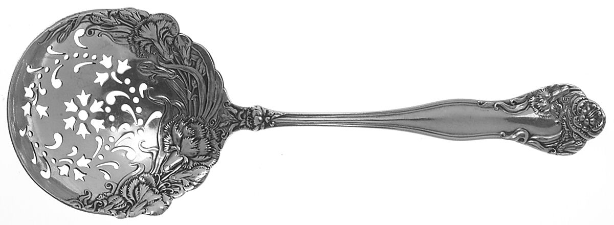 Stratford (Sterling, 1902, No Monograms) Large Pierced Pea Serving Spoon by International Silver-1
