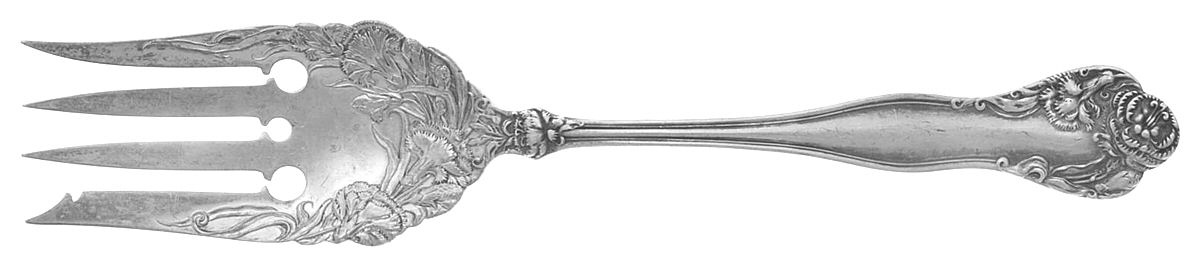 Stratford (Sterling, 1902, No Monograms) Medium Solid Cold Meat Serving Fork by International Silver-1