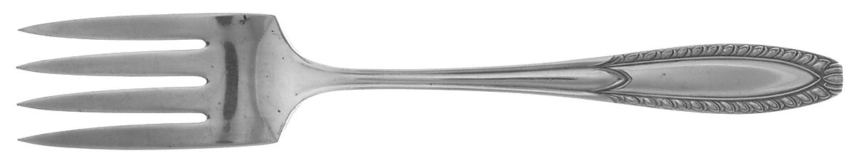 Strand (Silverplate, 1935) Medium Solid Cold Meat Serving Fork by International Silver-1