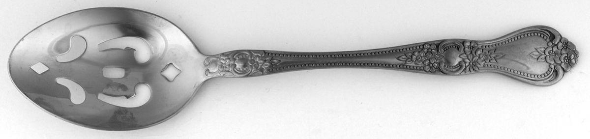 Summer Rose (Stainless) Pierced Tablespoon (Serving Spoon) by International Silver-1