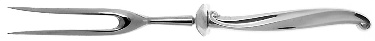 Swan Lake (Sterling, 1960) Small Steak Carving Fork with Stainless Prongs by International Silver-1