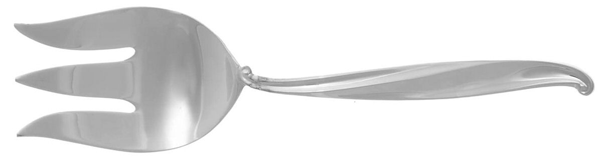 Swan Lake (Sterling, 1960) Medium Solid Cold Meat Serving Fork by International Silver-1