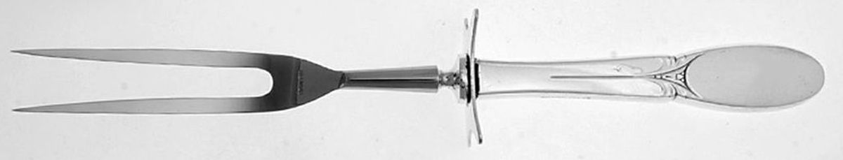 Sylvia (Silverplate, 1934) Large Stainless-Prong Roast Carving Fork by International Silver-1