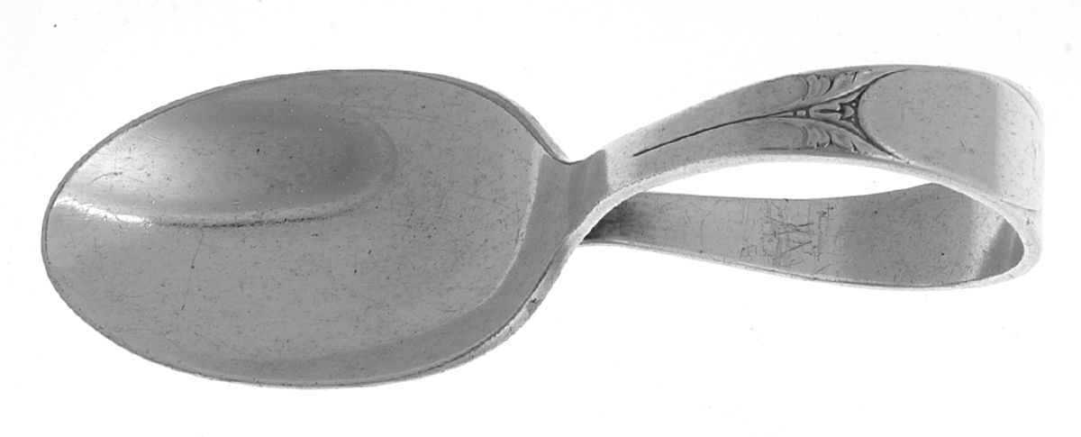 Sylvia (Silverplate, 1934) Curved Handle Baby Spoon by International Silver-1