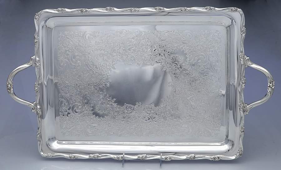 Sylvia (Silverplate, Hollowware) Silverplate Waiter Tray by International Silver-1