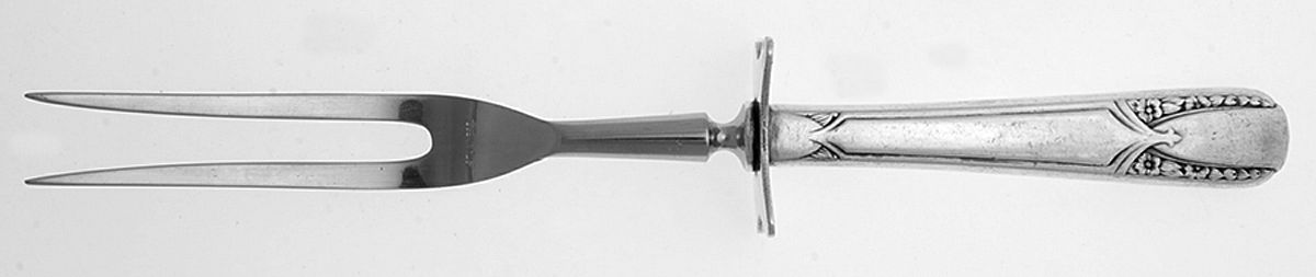 Talisman (Silverplate, 1938) Small Steak Carving Fork with Stainless Prongs by International Silver-1