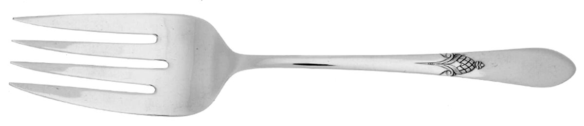Tapestry (Silverplate, 1940) Medium Solid Cold Meat Serving Fork by International Silver-1