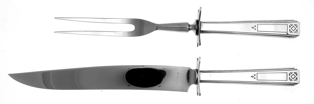Terrace (Silverplate, 1932) Small Stainless Blade 2-Piece Steak Carving Set by International Silver-1