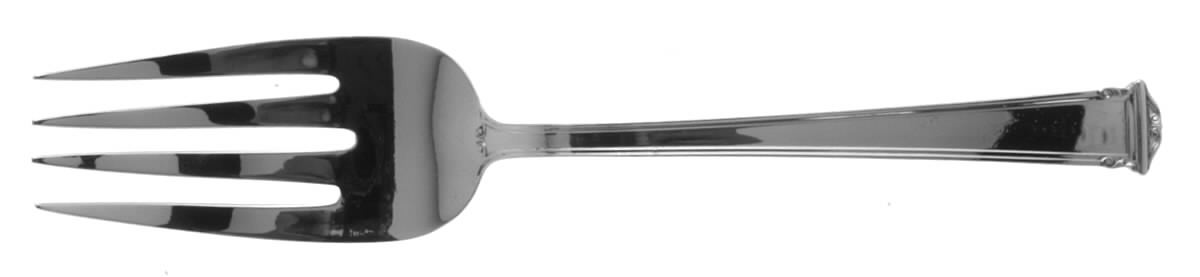 Theseum (Sterling, 1922, No Monograms) Small Solid Cold Meat Serving Fork by International Silver-1