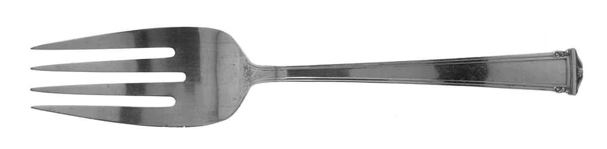 Theseum (Sterling, 1922, No Monograms) Medium Solid Cold Meat Serving Fork by International Silver-1
