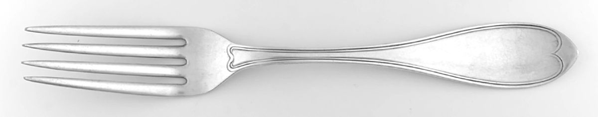 Threaded Oval (Silverplate, 1910) Monogram Fork by International Silver-1