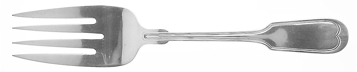 Threaded (Silverplate) Medium Solid Cold Meat Serving Fork by International Silver-1