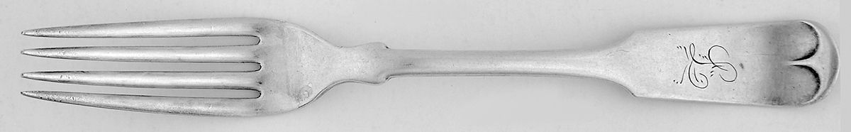Tipped (Silverplate) Monogram Fork by International Silver-1