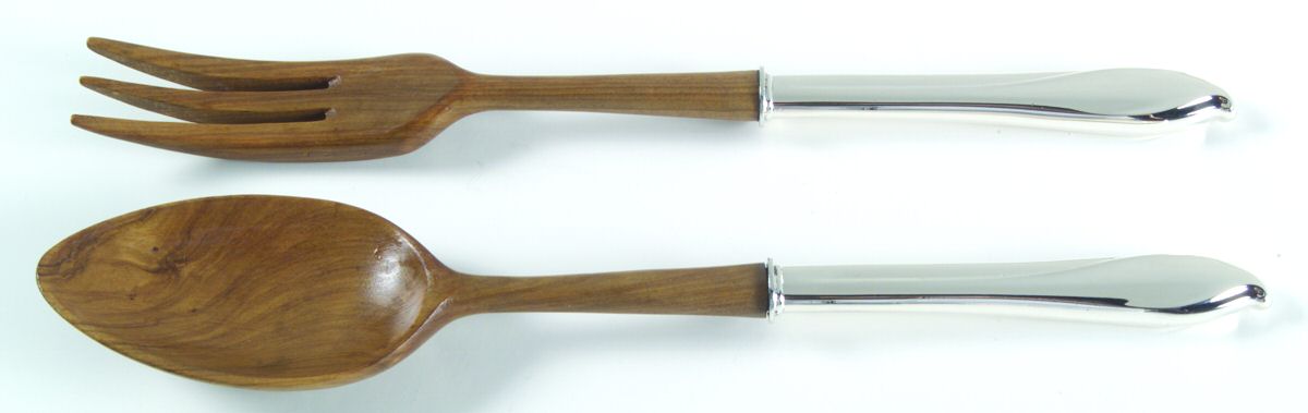 Torchlight (Sterling, 1954) Wooden Bowl 2-Piece Salad Set by International Silver-1