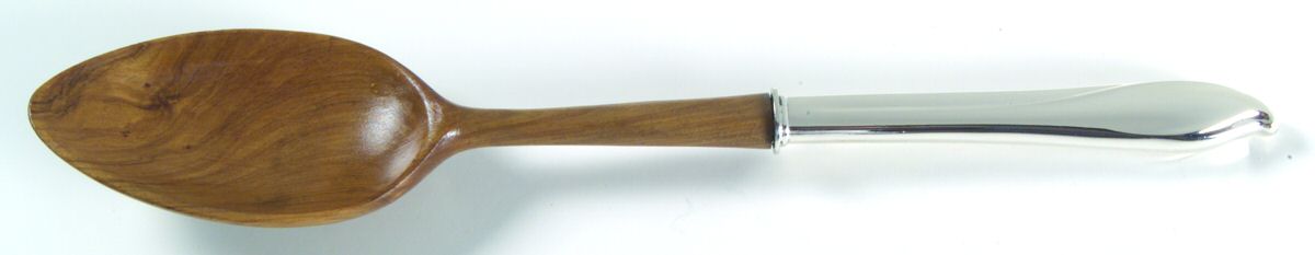 Torchlight (Sterling, 1954) Salad Serving Spoon with Wooden Bowl by International Silver-1