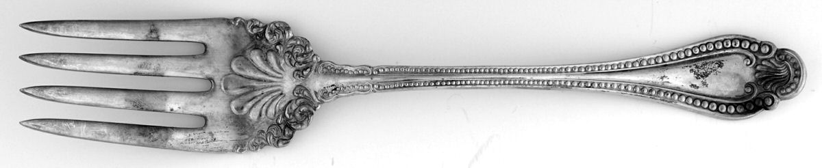 Tours (Silverplate) Small Solid Cold Meat Serving Fork by International Silver-1