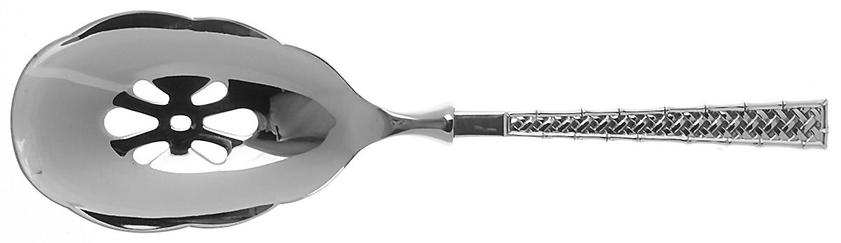 Tradewinds (Sterling, 1975) Pierced Serving Spoon with Stainless Bowl by International Silver-1