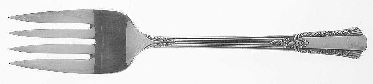 Treasure (Silverplate, 1940) Medium Solid Cold Meat Serving Fork by International Silver-1
