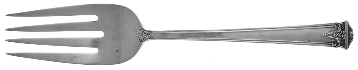 Trianon (Sterling, 1921, No Monograms) Medium Solid Cold Meat Serving Fork by International Silver-1