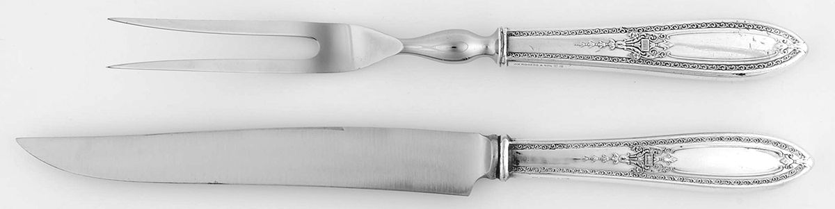 Triumph (Silverplate, 1925, NO MONOGRAMS) Small Stainless Blade 2-Piece Steak Carving Set by International Silver-1