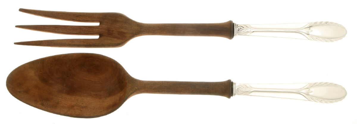Trousseau (Sterling, 1934) Wooden Bowl 2-Piece Salad Set by International Silver-1