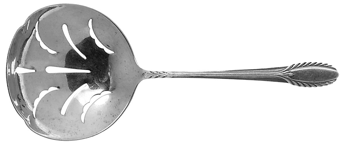 Trousseau (Sterling, 1934) Solid Bon Bon Spoon with Pierced Bowl by International Silver-1
