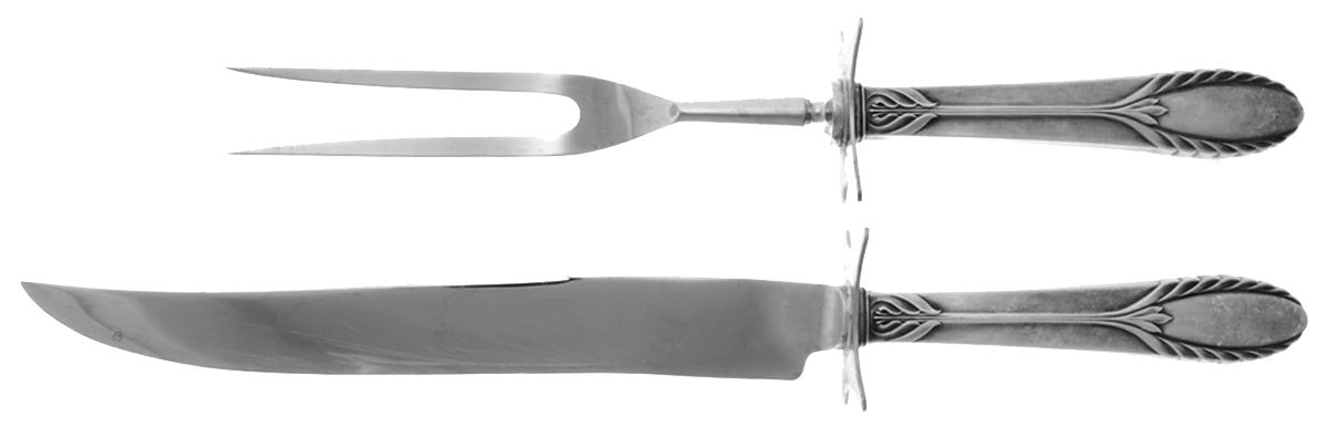 Trousseau (Sterling, 1934) Large 2-Piece Roast Carving Set w/Stainless Blade by International Silver-1